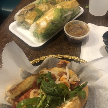 Banh Mi - Veggie Tofu Spring Rolls on the side. - Vietnamese Near Me - Chicago, Illinois Banh Mi - Veggie Tofu Spring Rolls on the side. - Vietnamese Near Me - Chicago, Illinois