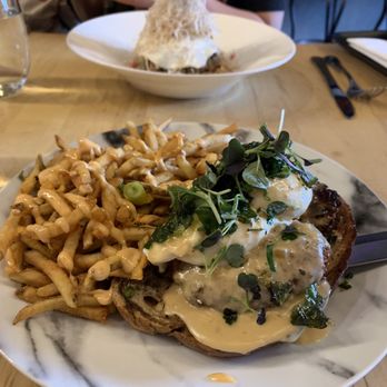 Inspire Restaurant - Seafood cake eggs benedict - Asian Fusion Near Me - Markham, Ontario
