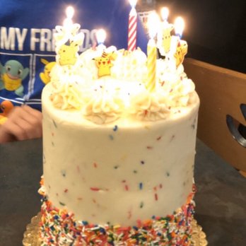 Hive Bakery - Funfetti Signature Cake (Didn't come with Pokémon candles, sorry!) - Bakeries Near Me - Flower Mound, Texas