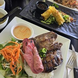 Authentic Vietnamese Pho House - Rice with pork chop and Vietnamese sausage