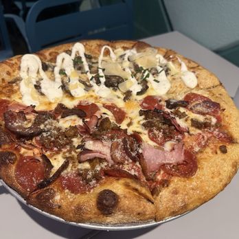 Mellow Mushroom Virginia Beach - 1/2 holy shitake, 1/2 meat lovers. Delicious! - Pizza Near Me - Virginia Beach, Virginia Mellow Mushroom Virginia Beach - 1/2 holy shitake, 1/2 meat lovers. Delicious! - Pizza Near Me - Virginia Beach, Virginia