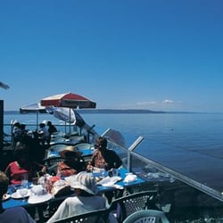 Salty's at Redondo Beach - Sunny day on the deck with views of Puget Sound and Maury Island
