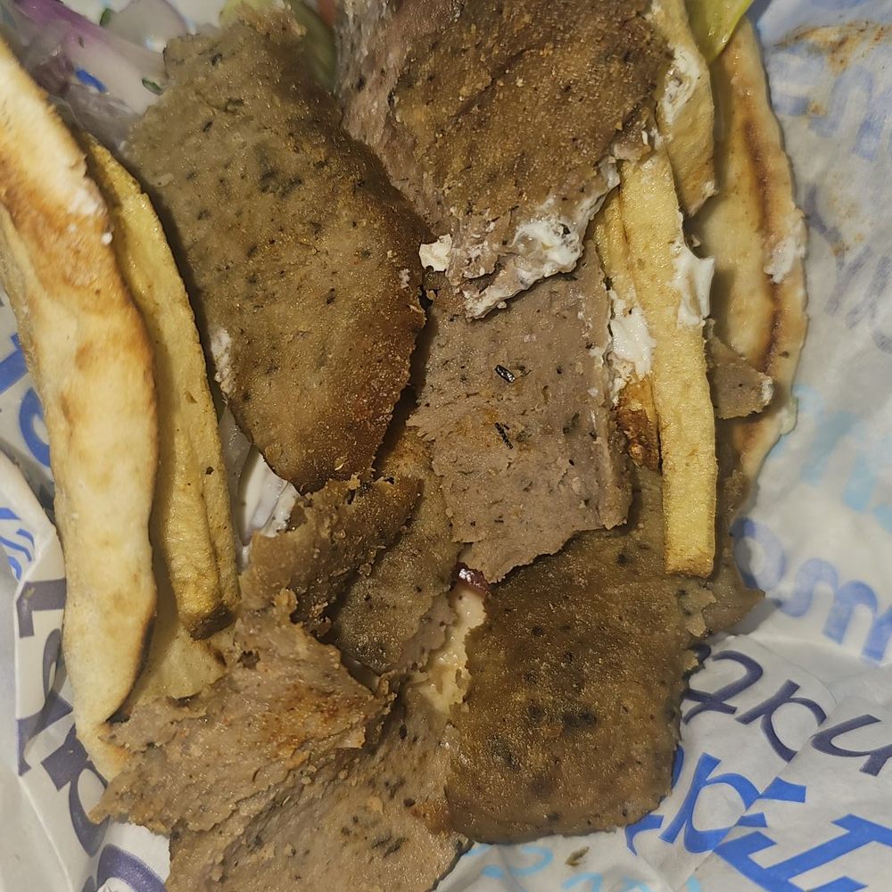Nick The Greek - Gyro (I did not add those fries they were placed in there) - Greek Near Me - Berkeley, California Nick The Greek - Gyro (I did not add those fries they were placed in there) - Greek Near Me - Berkeley, California