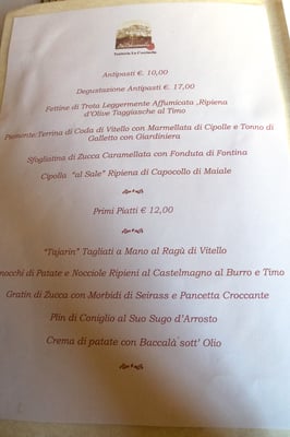 Menu photo 1 La Coccinella Serravalle Langhe, CN