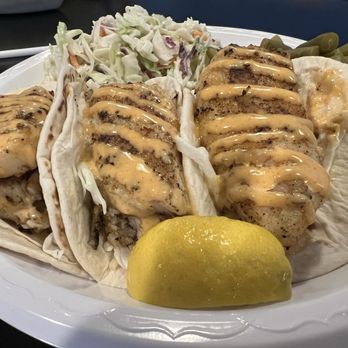 Mrs Fish Seafood Grill - Grilled fish tacos: Grouper - Seafood Near Me - Myrtle Beach, South Carolina Mrs Fish Seafood Grill - Grilled fish tacos: Grouper - Seafood Near Me - Myrtle Beach, South Carolina