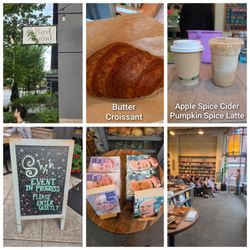 Bird In Hand - 10'3'2026 Quick Snack. Butter Croissant, Apple Spice Cider, and Pumpkin Spice Latte.