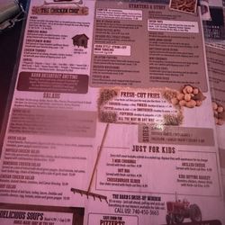 The Barn - Menu for the Barn!