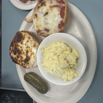 Bagelicious - pizza bagel and potato salad - Bagels Near Me - Marietta, Georgia Bagelicious - pizza bagel and potato salad - Bagels Near Me - Marietta, Georgia