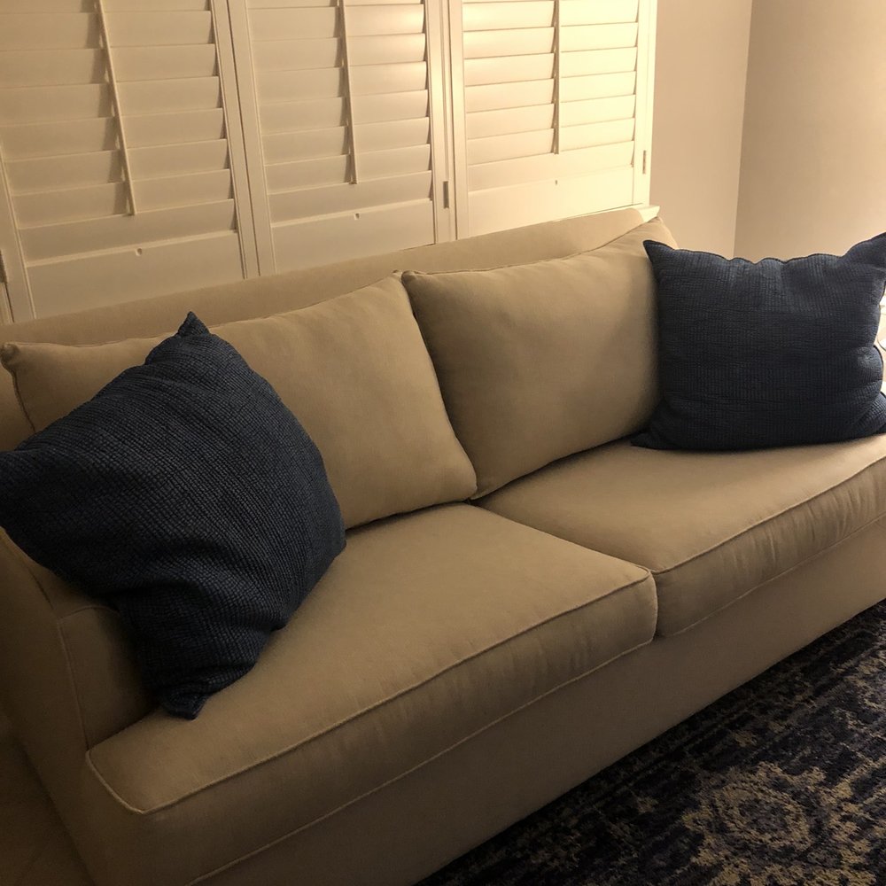 Refilled back cushions.