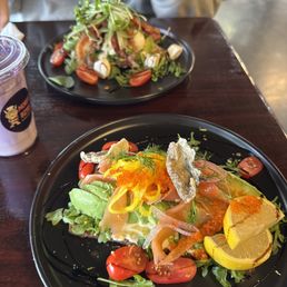Smoked salmon open-face sandwich