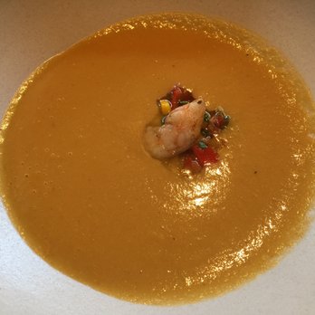 Flea Street - Corn soup with shrimp. It works! - New American Near Me - Menlo Park, California Flea Street - Corn soup with shrimp. It works! - New American Near Me - Menlo Park, California