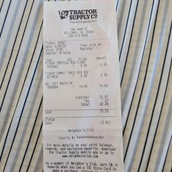 Tractor Supply - June 28 receipt