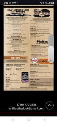 Menu photo 1 The Dock At Water Chillicothe, OH