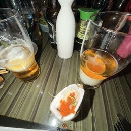 Saki bombs and bomb sushi Saki bombs and bomb sushi