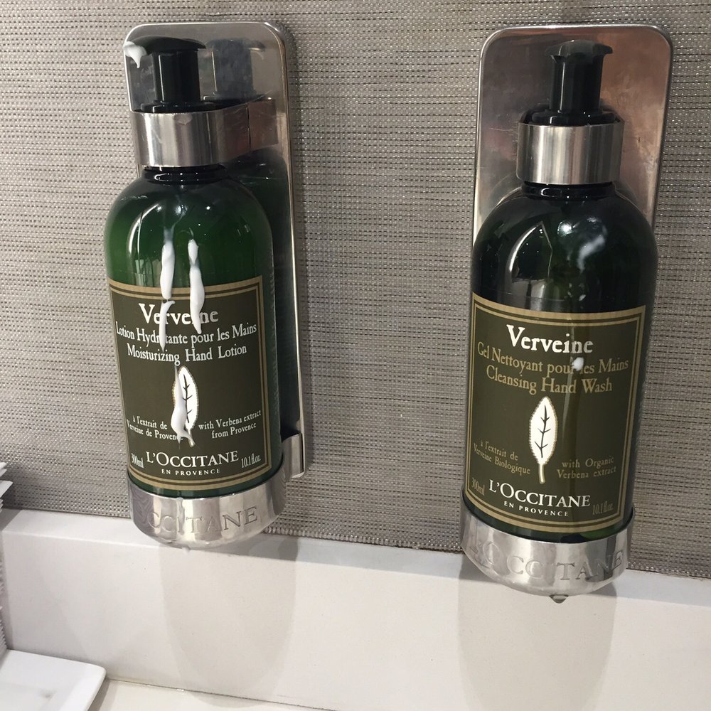 The Centurion Lounge - L'occitaine products in he bathroom! - Airport Lounges Near Me - Miami, Florida The Centurion Lounge - L'occitaine products in he bathroom! - Airport Lounges Near Me - Miami, Florida