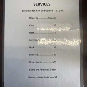 Namaste Eyebrows- Santa Fe - Service menu and pricing as of Feb 2020. - Henna Artists Near Me - Santa Fe, New Mexico