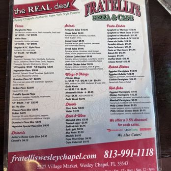 Fratelli's Pizza and Cafe - Menu - Pizza Near Me - Wesley Chapel, Florida Fratelli's Pizza and Cafe - Menu - Pizza Near Me - Wesley Chapel, Florida