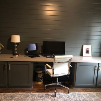 Stoked Out Services - Finished product, new accent wall, new cabinets, entire office painted (no drips or spills!) - General Contractors Near Me - Rockwall, Texas