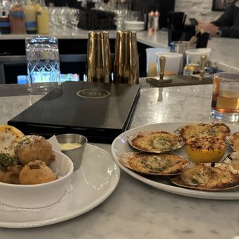 Vic's River Grill - Blue Crab Beignets  Broiled Scallops - New American Near Me - Savannah, Georgia