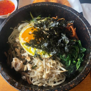 Koco Table - Hot Stone Chicken Bibimbap. Potato Croquettes. - Korean Near Me - Evanston, Illinois
