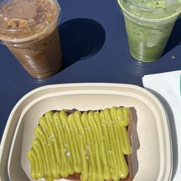 iced 50/50, iced matcha, kaya toast iced 50/50, iced matcha, kaya toast