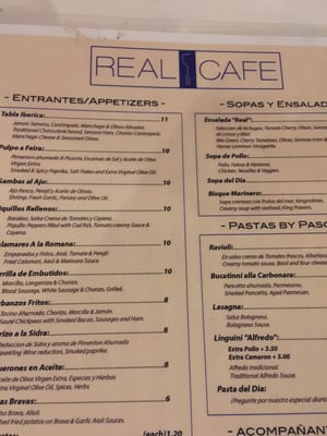 Menu photo 3 Real Cafe Miami, FL