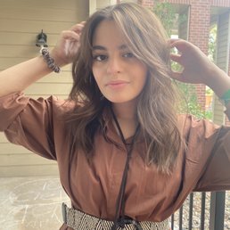 I asked for curtain bangs & to be brunette with dimension!