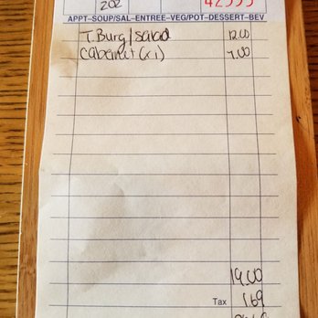 The Local Press - Handwritten guest check - Salad Near Me - Park, New York