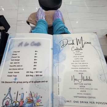 Marina Nail Lounge - Menu - Nail Salons Near Me - Cibolo, Texas Marina Nail Lounge - Menu - Nail Salons Near Me - Cibolo, Texas