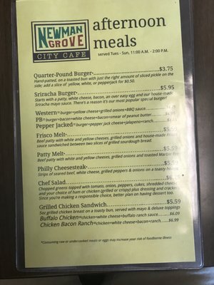 Menu photo 8 City Cafe Newman Grove, NE Menu photo 8 City Cafe Newman Grove, NE