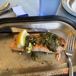 Salmon with blue cheese pesto (already took a bite, I couldn't help myself!)