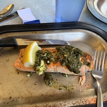 Delta Diner - Salmon with blue cheese pesto (already took a bite, I couldn't help myself!) - Diners Near Me - Delta, Wisconsin