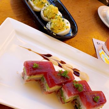 R+D Kitchen - Deviled Eggs, Spicy Tuna Roll Sushi - New American Near Me - Yountville, California R+D Kitchen - Deviled Eggs, Spicy Tuna Roll Sushi - New American Near Me - Yountville, California