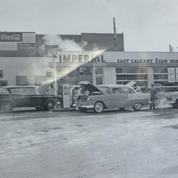 Exterior outside entrance of Inglewood Drive In - Vintage picture or the diner location - Calgary, Alberta Exterior outside entrance of Inglewood Drive In - Vintage picture or the diner location - Calgary, Alberta