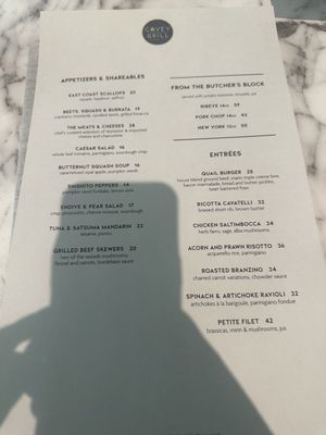 Menu photo 3 Covey Grill Carmel, CA