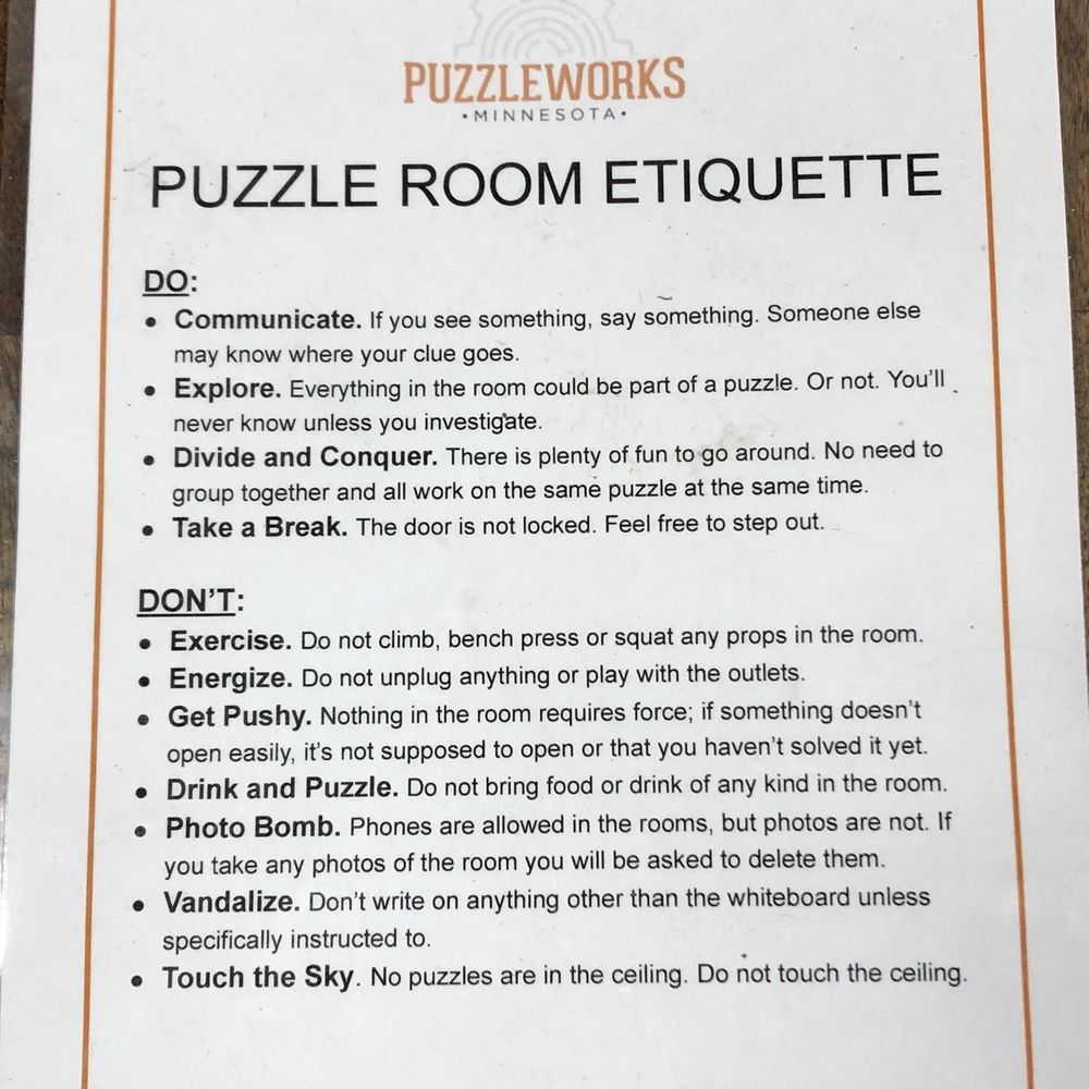 Puzzle room etiquette -- read before playing! Puzzle room etiquette -- read before playing!