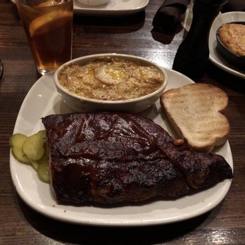 Jack Stack Barbecue - Freight House - Baby back ribs with baked cheese potatoes - Barbeque Near Me - Kansas City, Missouri Jack Stack Barbecue - Freight House - Baby back ribs with baked cheese potatoes - Barbeque Near Me - Kansas City, Missouri