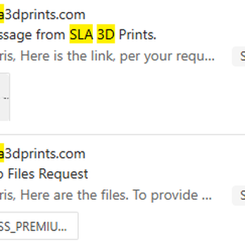 SLA 3D Prints - Never a response, and nothing in junk mail. - 3D Printing Near Me - Laguna Niguel, California SLA 3D Prints - Never a response, and nothing in junk mail. - 3D Printing Near Me - Laguna Niguel, California