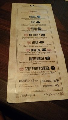 Menu photo 3 Holy Burger São Paulo, SP