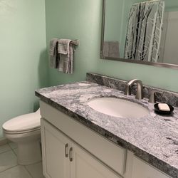 Bella Pietra Kona - Bathroom vanity.