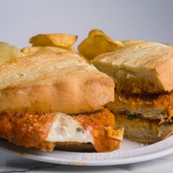 Pizza Republic - Chicken Parm Sandwich with Fresh Potato Chips House Made
