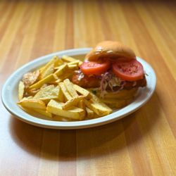 The Depot Cafe - "New" Fish Sandwiches: Crispy breaded fish on a buttery brioche bun, topped with garlic aioli and cilantro slaw, served with ha