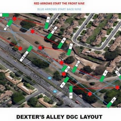 Disc Golf Course Dexter's Alley - Course map