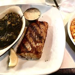 Half Shell Oyster House - Grilled Mahi Mahi with turnips and creme brûlée