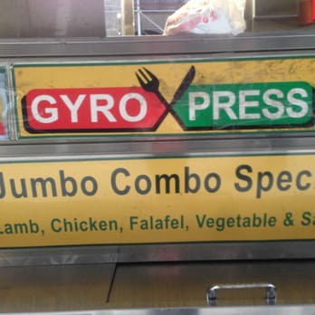 Gyro Xpress - a sign for a jumbo combo special - Street Vendors Near Me - New York, New York