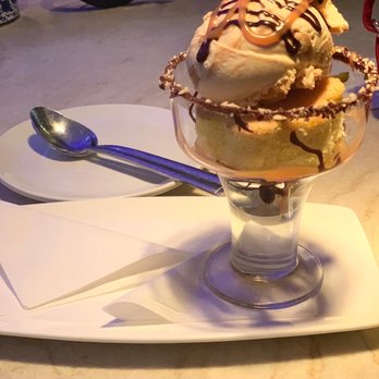 PIAF KITCHEN + WINE + BAR - Salted Caramel Ice Cream over Sponge Cake (came with a side of espresso) - Mediterranean Near Me - Grapevine, Texas PIAF KITCHEN + WINE + BAR - Salted Caramel Ice Cream over Sponge Cake (came with a side of espresso) - Mediterranean Near Me - Grapevine, Texas