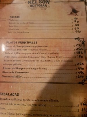 Menu photo 6 Nelson Pinamar, C