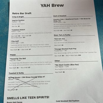Yah Brew - Beer menu - Sandwiches Near Me - Mount Joy, Pennsylvania Yah Brew - Beer menu - Sandwiches Near Me - Mount Joy, Pennsylvania