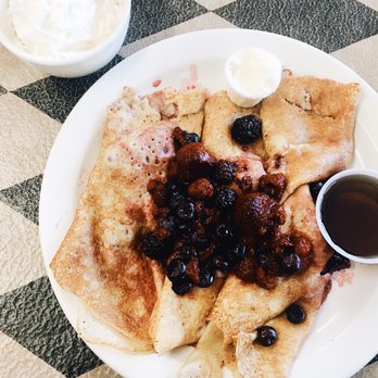 Gel's Kitchen - delicious mixed berry crepes with a side of whipped cream. they didn't last long! - Breakfast & Brunch Near Me - West Warwick, Rhode Island