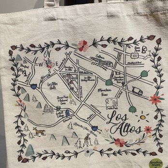 Cranberry Scoop - Los Altos map on tote bag - Accessories Near Me - Los Altos, California